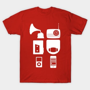 The History Of Portable Music Devices in Six Easy Steps T-Shirt